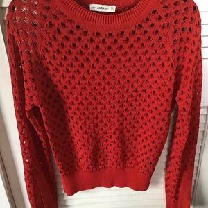 Zara sweater  bright red w/ glitter.